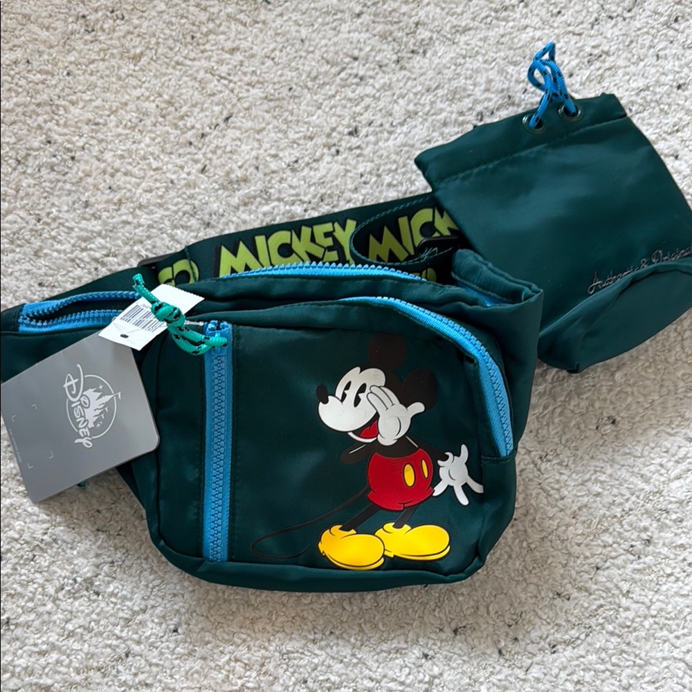 Disney Mickey Mouse Green Kids Waist Bag with Coin Pouch